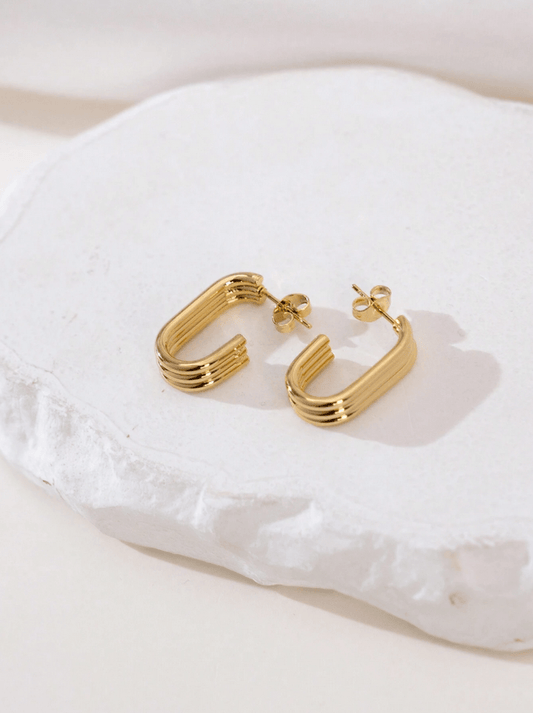 Elle 3 Pair Earrings Set in 18k PVD Gold Plated