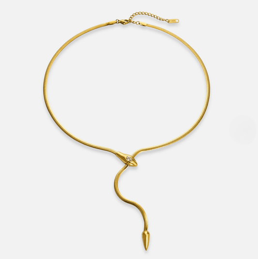 Elle CZ Serpentine Elegant Necklace in 18k Gold Vermeil