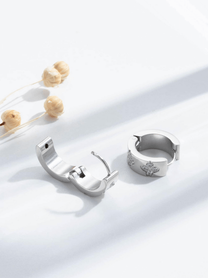 Elle CZ Elegant Design Earrings in 18k Gold Vermeil And White Gold Finish