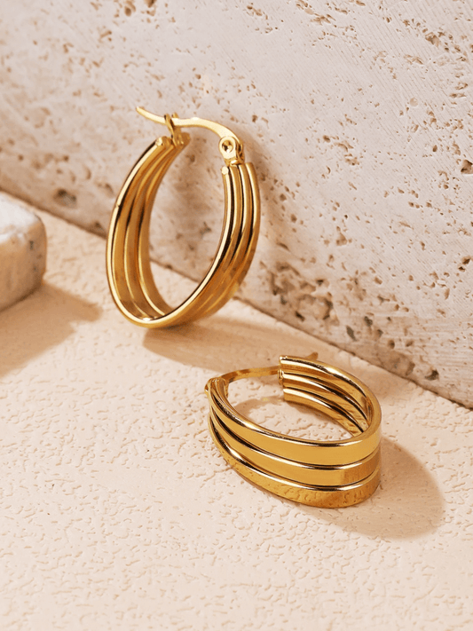 Elle Elegant Hoop Earrings in 18k Gold Vermeil