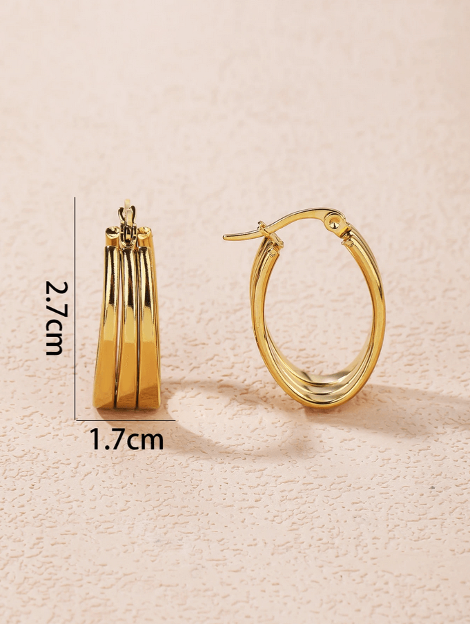 Elle Elegant Hoop Earrings in 18k PVD Gold Plated