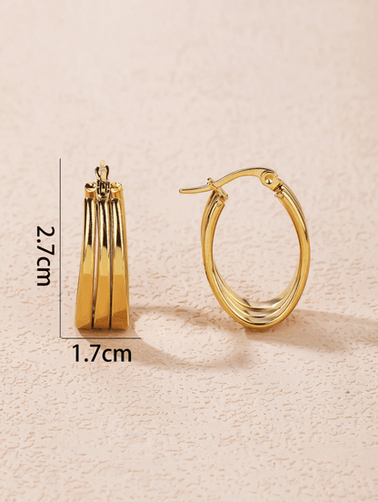 Elle Elegant Hoop Earrings in 18k PVD Gold Plated