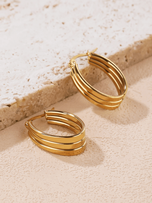 Elle Elegant Hoop Earrings in 18k PVD Gold Plated
