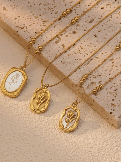 Elle Vintage Design Necklace in 18k PVD Gold Plated