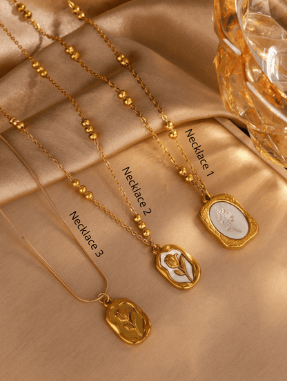 Elle Vintage Design Necklace in 18k PVD Gold Plated