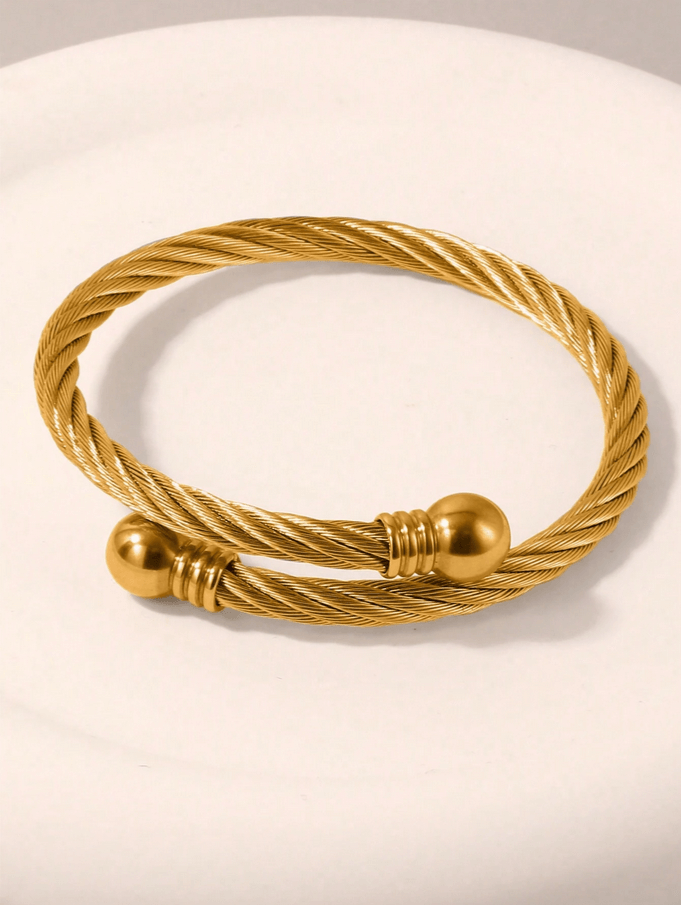 Elle 3 Pc Set Bangle Bracelet in Vermeil Gold