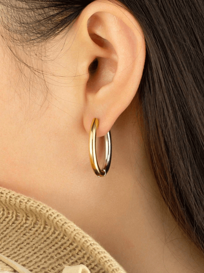Elle 3 Pair Two-tone Earring Set in Vermeil Gold Plated