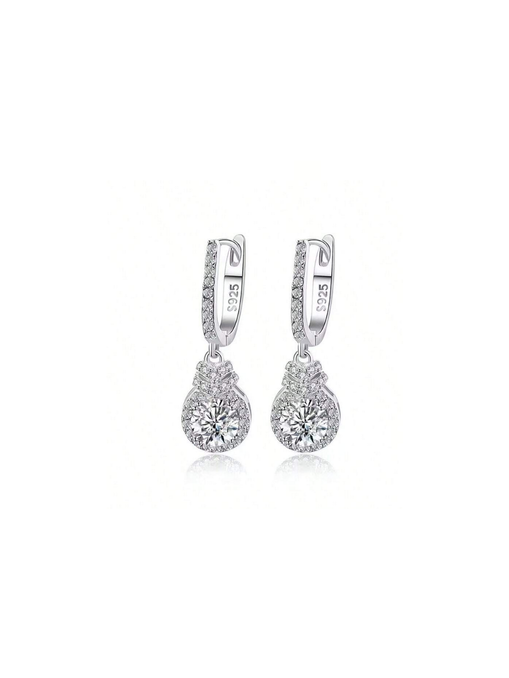 Elle 925 Sterling Silver CZ Dangle Earrings