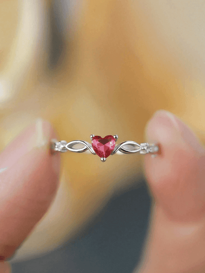 Elle 925 Sterling Silver CZ Heart Ring