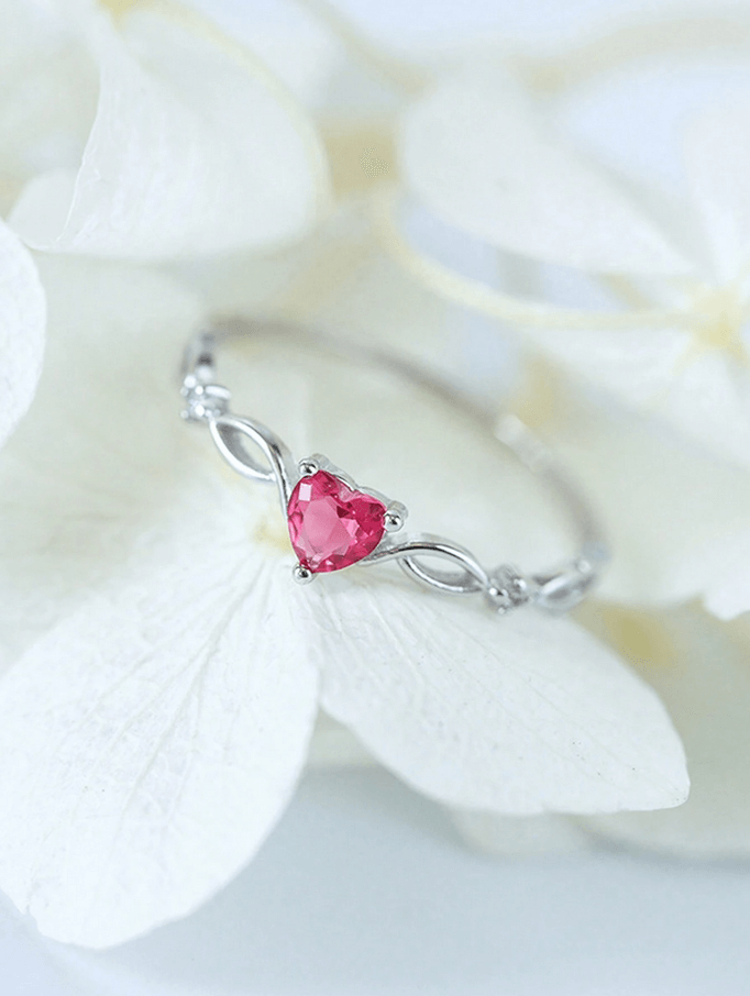 Elle 925 Sterling Silver CZ Heart Ring