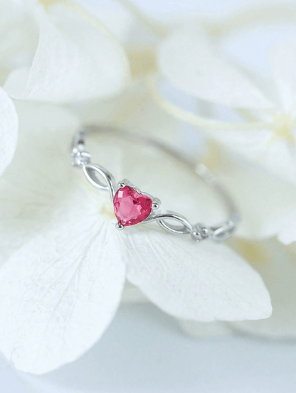 Elle 925 Sterling Silver CZ Heart Ring