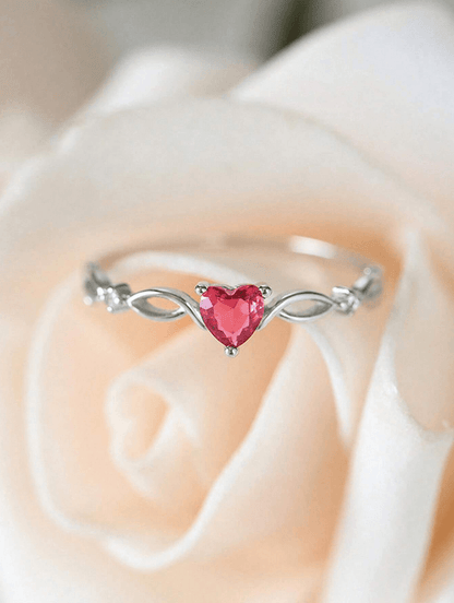 Elle 925 Sterling Silver CZ Heart Ring