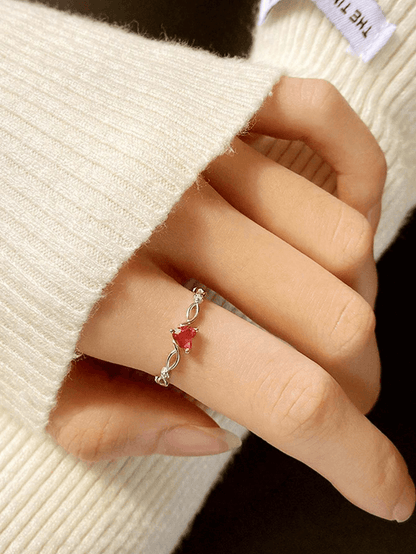 Elle 925 Sterling Silver CZ Heart Ring