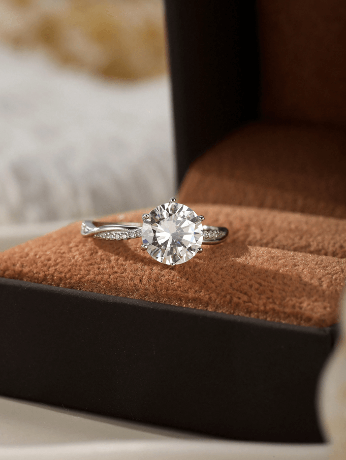 Elle 925 Sterling Silver CZ Engagement Ring