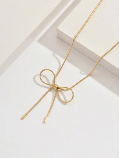 Elle Bowknot Pendant Necklace in 18k PVD Gold Plated