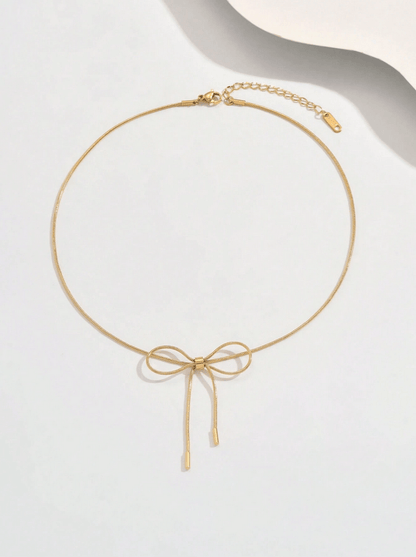 Elle Bowknot Pendant Necklace in 18k PVD Gold Plated
