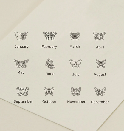 Personalized Birth Month Butterfly Name Necklace #004