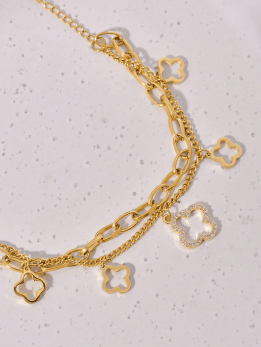 Premium Charmed Layered Bracelet in 18k Gold Vermeil