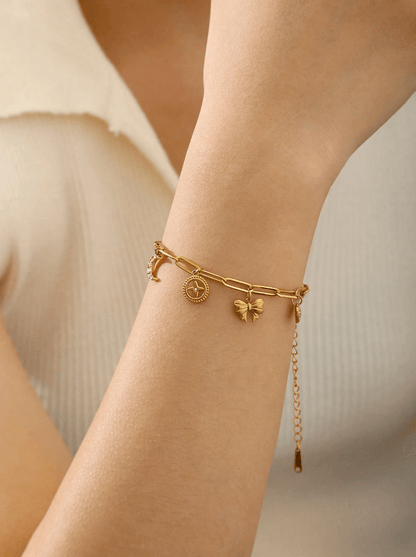 Elle Charmed Bracelet in 18k Gold Vermeil