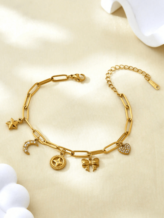 Elle Charmed Bracelet in 18k Gold Vermeil