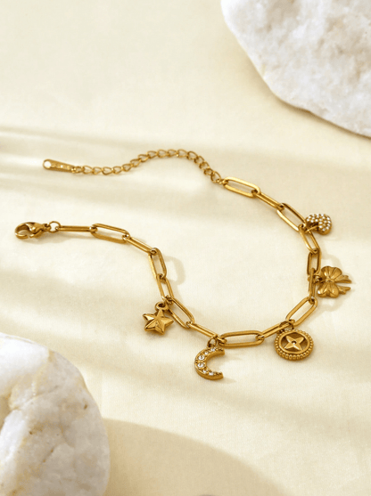 Elle Charmed Bracelet in 18k Gold Vermeil