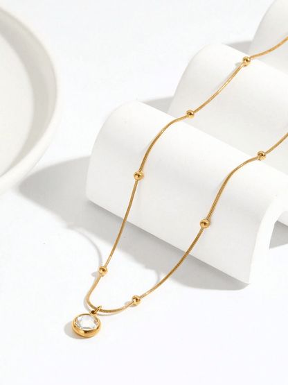 Elle Chic Design Gem Pendant Necklace in 18k Gold Vermeil