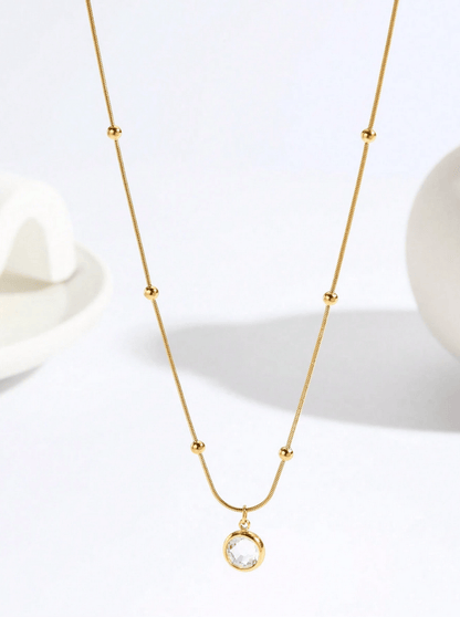 Elle Chic Design Gem Pendant Necklace in 18k Gold Vermeil