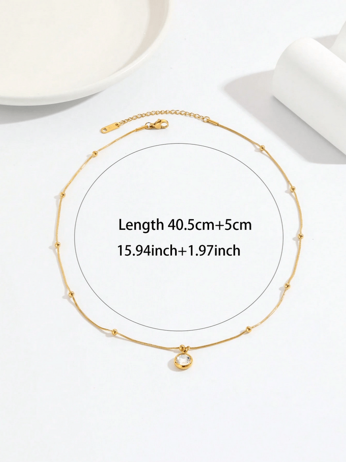 Elle Chic Design Gem Pendant Necklace in 18k Gold Vermeil