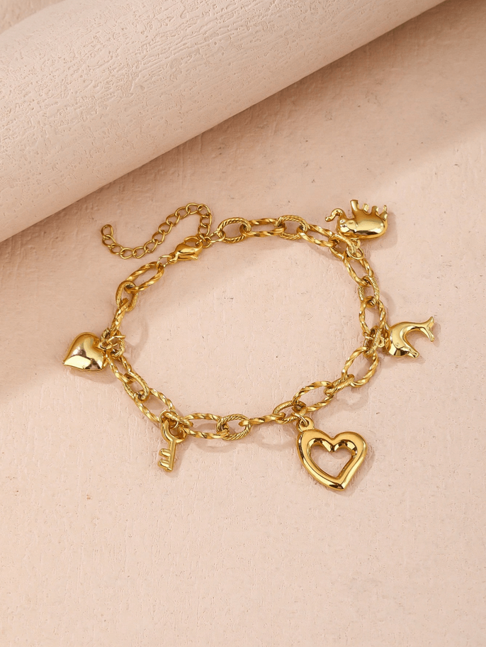 Elle Charmed Bracelet in 18k PVD Gold Plated