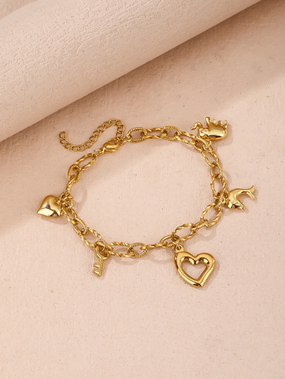Elle Charmed Bracelet in 18k PVD Gold Plated