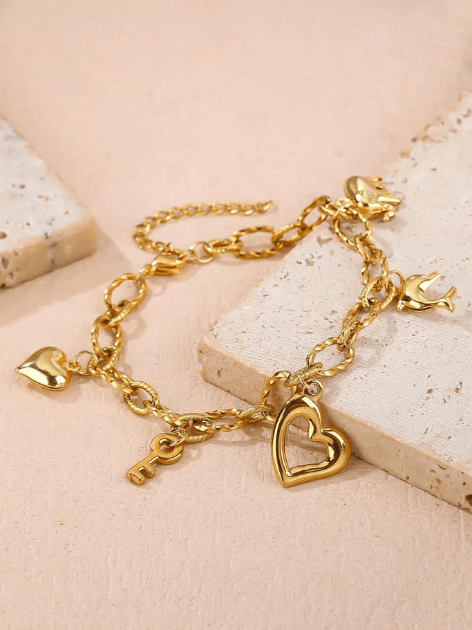 Elle Charmed Bracelet in 18k PVD Gold Plated