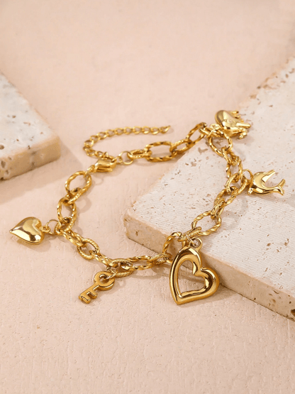 Elle Charmed Bracelet in 18k PVD Gold Plated