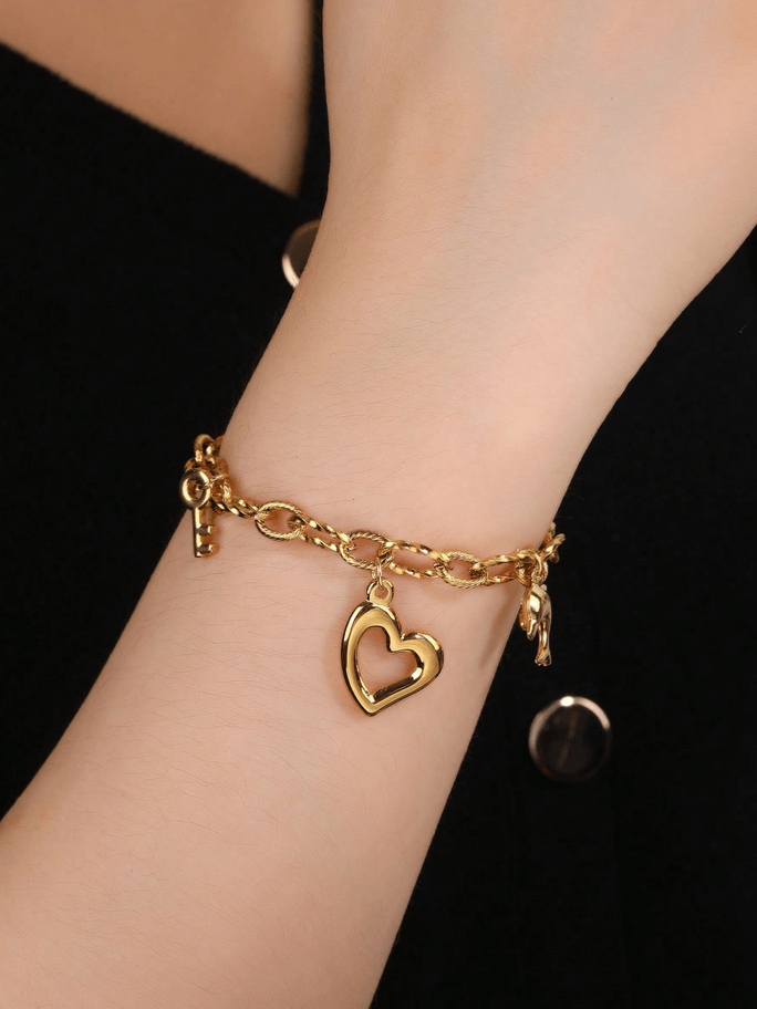 Elle Charmed Bracelet in 18k PVD Gold Plated