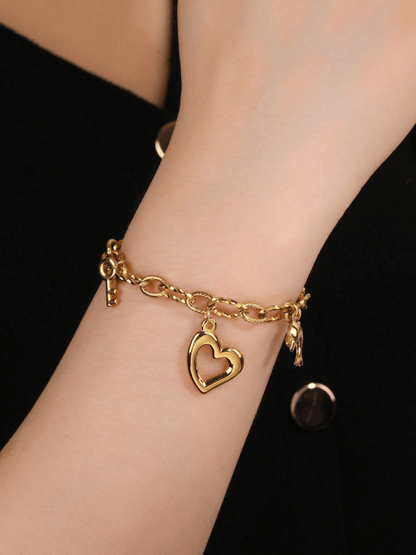 Elle Charmed Bracelet in 18k PVD Gold Plated