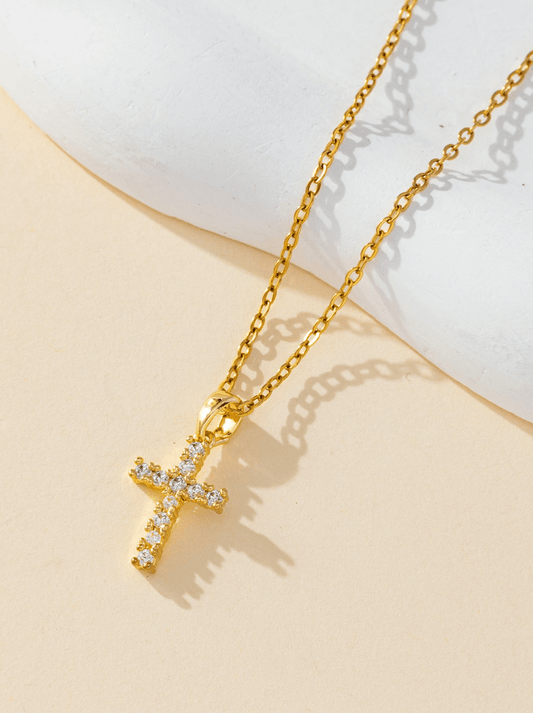 Elle Cross Charmed Pendant Necklace in Vermeil Gold Plated