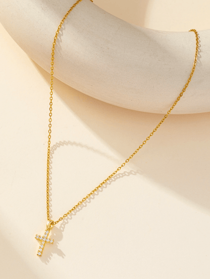 Elle Cross Charmed Pendant Necklace in Vermeil Gold Plated