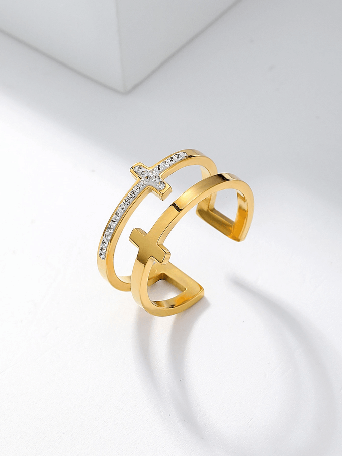 Elle Adjustable Ring in 18k PVD Gold Plated