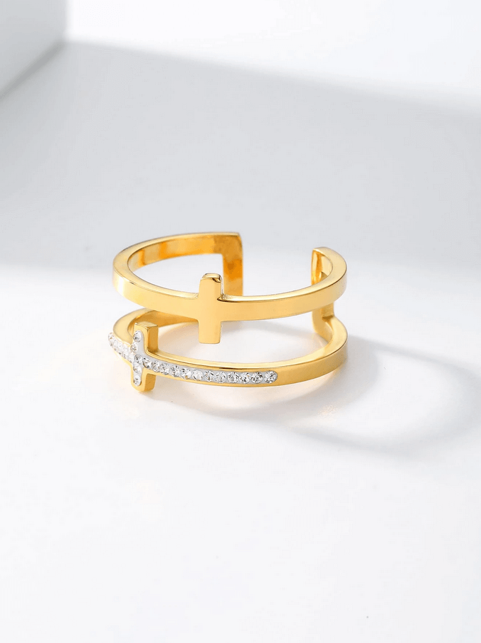 Elle Adjustable Ring in 18k PVD Gold Plated