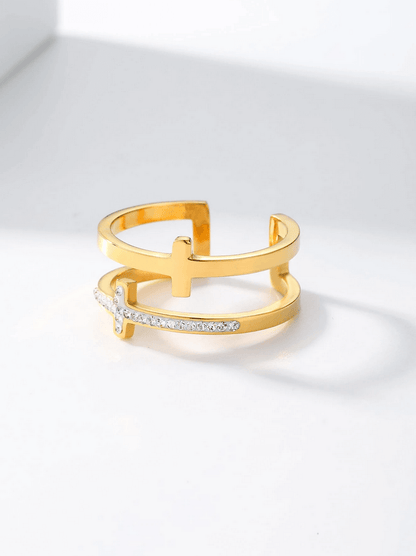 Elle Adjustable Ring in 18k PVD Gold Plated