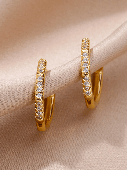 Elle CZ Polygon Shaped Earrings in 18k PVD Gold Plated