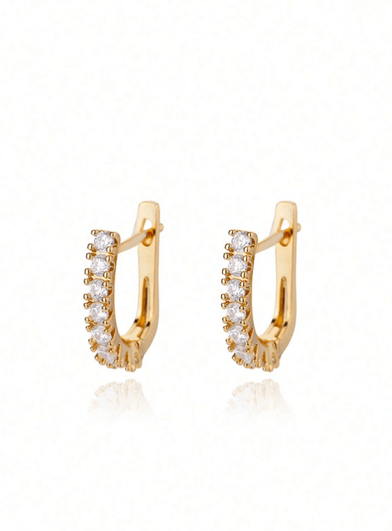 Elle CZ U-Shaped Earrings in 18k PVD Gold Plated