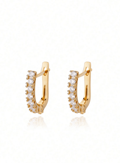 Elle CZ U-Shaped Earrings in 18k PVD Gold Plated