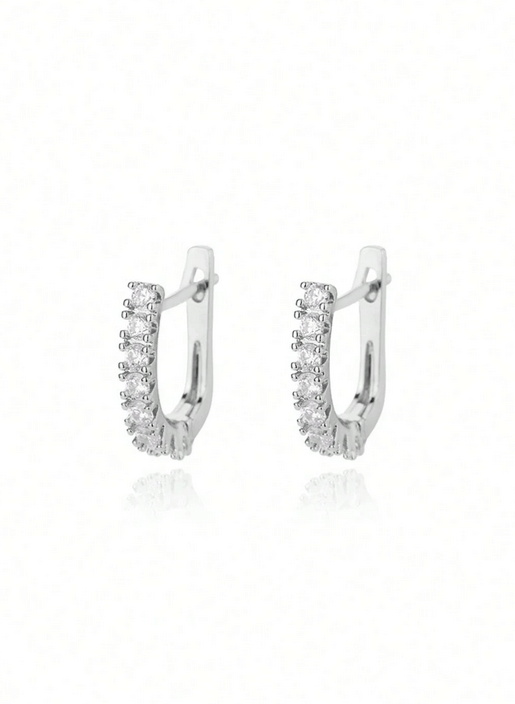 Elle CZ U-Shaped Earrings in 18k PVD Gold Plated