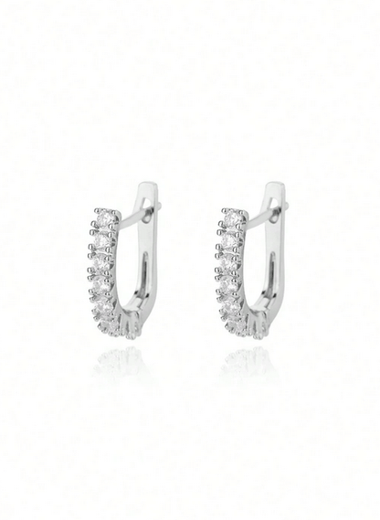 Elle CZ U-Shaped Earrings in 18k PVD Gold Plated