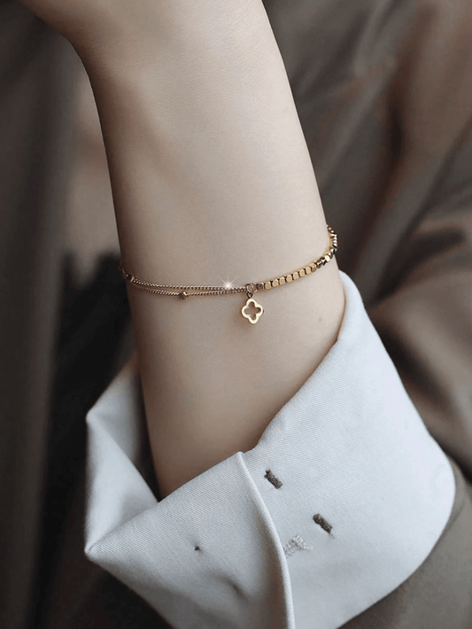 Elle Double Chain Dainty Bracelet in Vermeil Gold