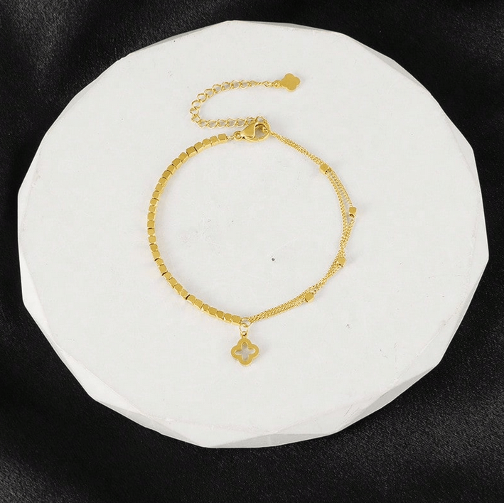 Elle Double Chain Dainty Bracelet in Vermeil Gold
