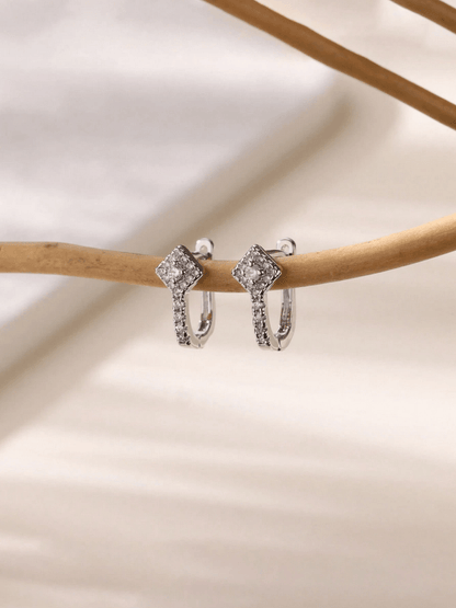 Elle CZ U-Shaped  Dainty Earrings in 18k PVD Gold Plated