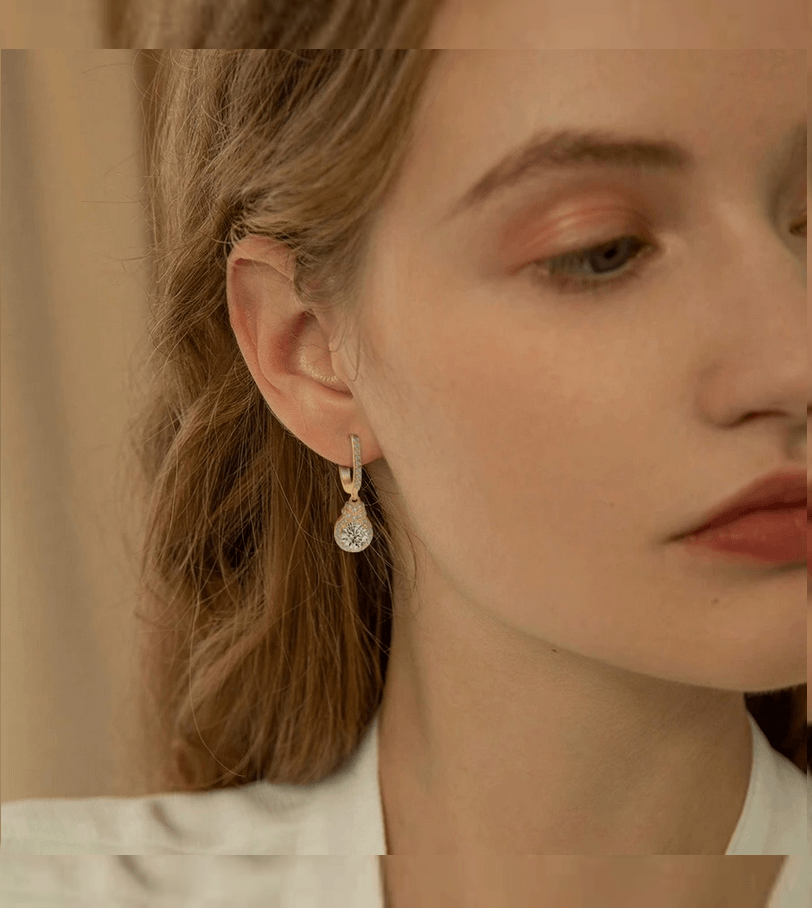 Elle 925 Sterling Silver CZ Dangle Earrings