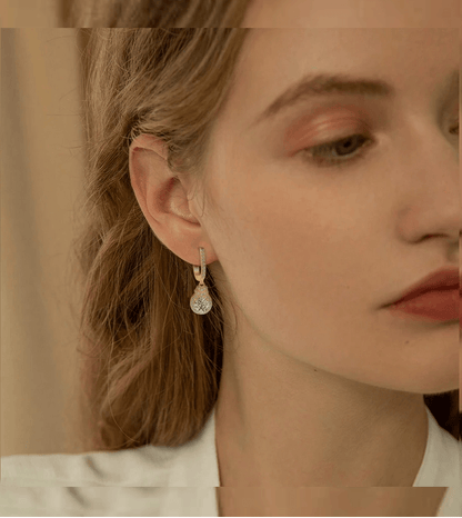 Elle 925 Sterling Silver CZ Dangle Earrings