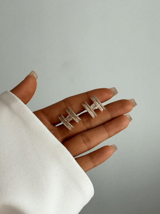 Elegant CZ Stud Earrings in 18k Gold Vermeil and White Gold Finish